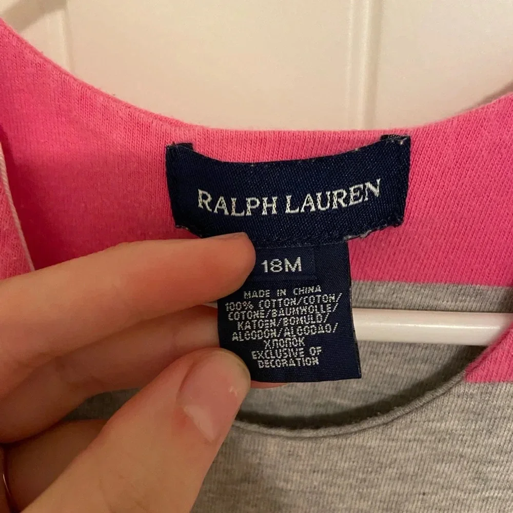 Ralph Lauren baby girl’s striped sleeveless dress — 18‎ months